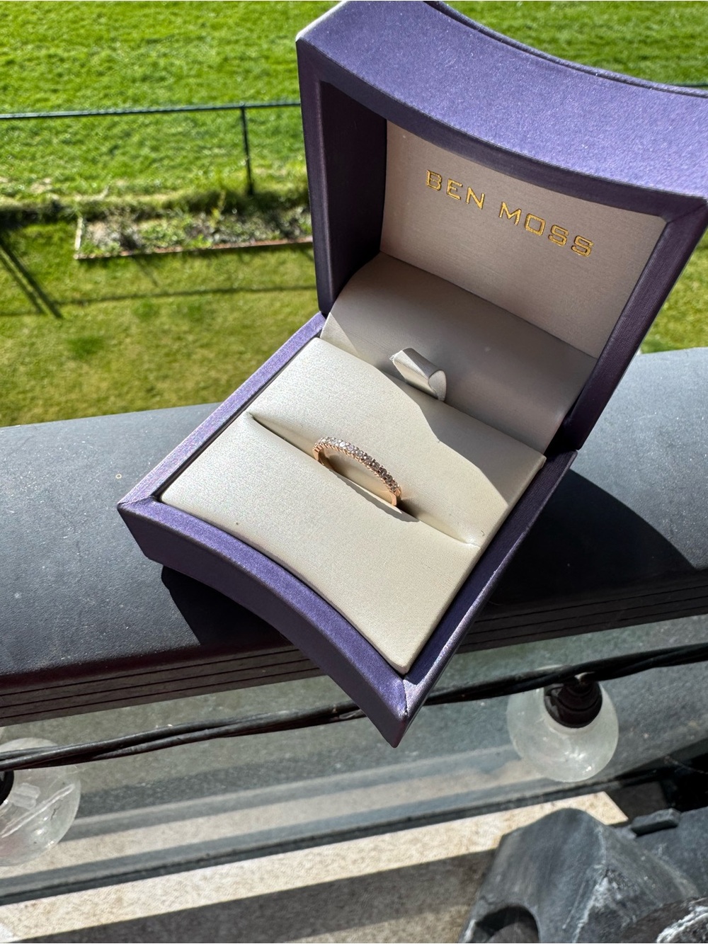 Rose Gold Pavé Diamond Band - Pink/Gold